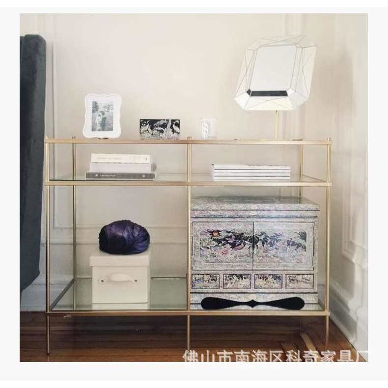 厂家直销  北欧极简玄关桌 豪华香槟金不锈钢边几 科期东冠B61