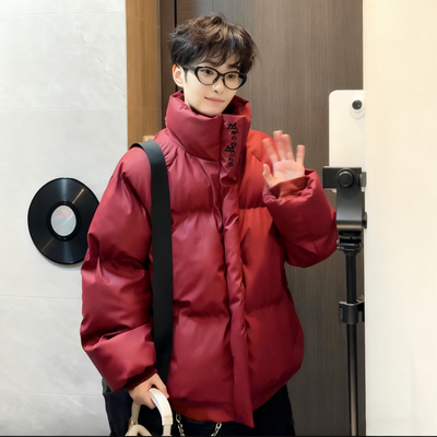 PU棉服男款冬季2025新款棉衣情侣男生冬装外套过冬加厚棉袄帅气