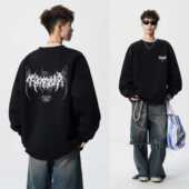 潮牌圆领卫衣 青少年男生上衣潮流男款 重磅卫衣男2026新款 春秋美式