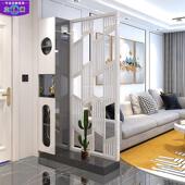 现代简约隔断屏风客厅雕花格栅玄关置物架 入户遮挡烤漆座屏定制