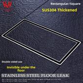 加厚浴室隐形地漏矩形304不锈钢淋浴房大位移阳台防阻塞15cm室外