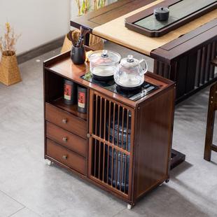 茶水柜带轮茶桌茶台侧边柜子茶房烧水一体水桶架办公室茶吧几边几