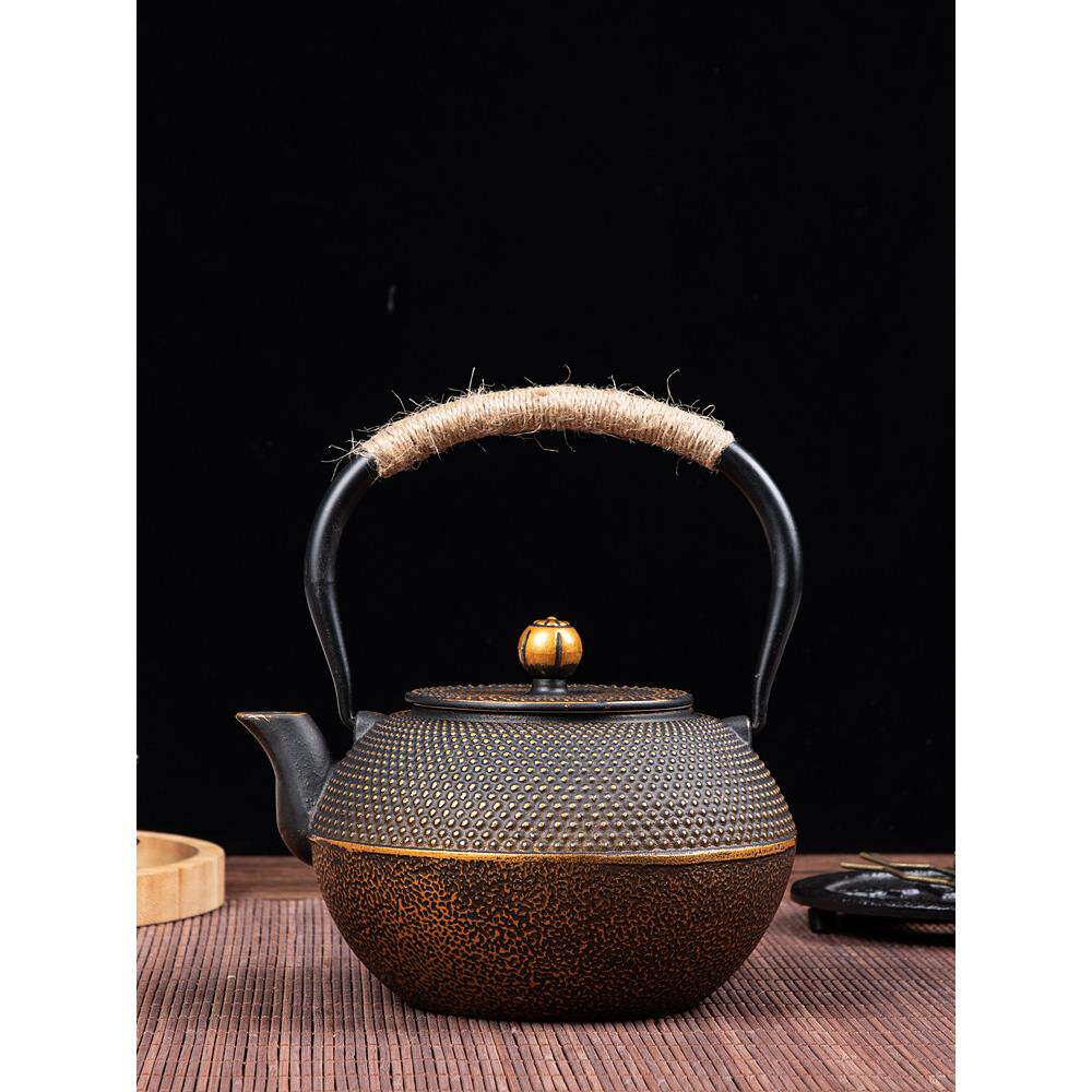金京堂铸铁壶带茶网烧水茶壶煮茶壶生铁壶泡茶壶碳炉围炉煮水壶