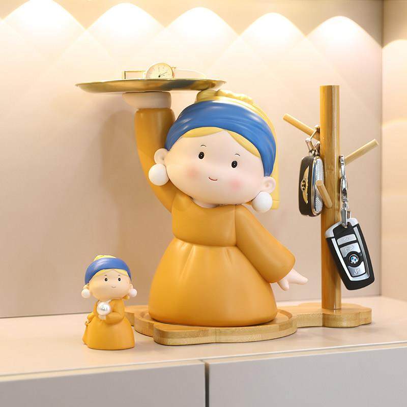 创意家居客厅玄关糖果钥匙托盘装饰品时尚个性珍珠少女鸭收纳摆件,家居饰品,装饰摆件,淘宝优惠券,粉丝福利购,淘宝优惠卷