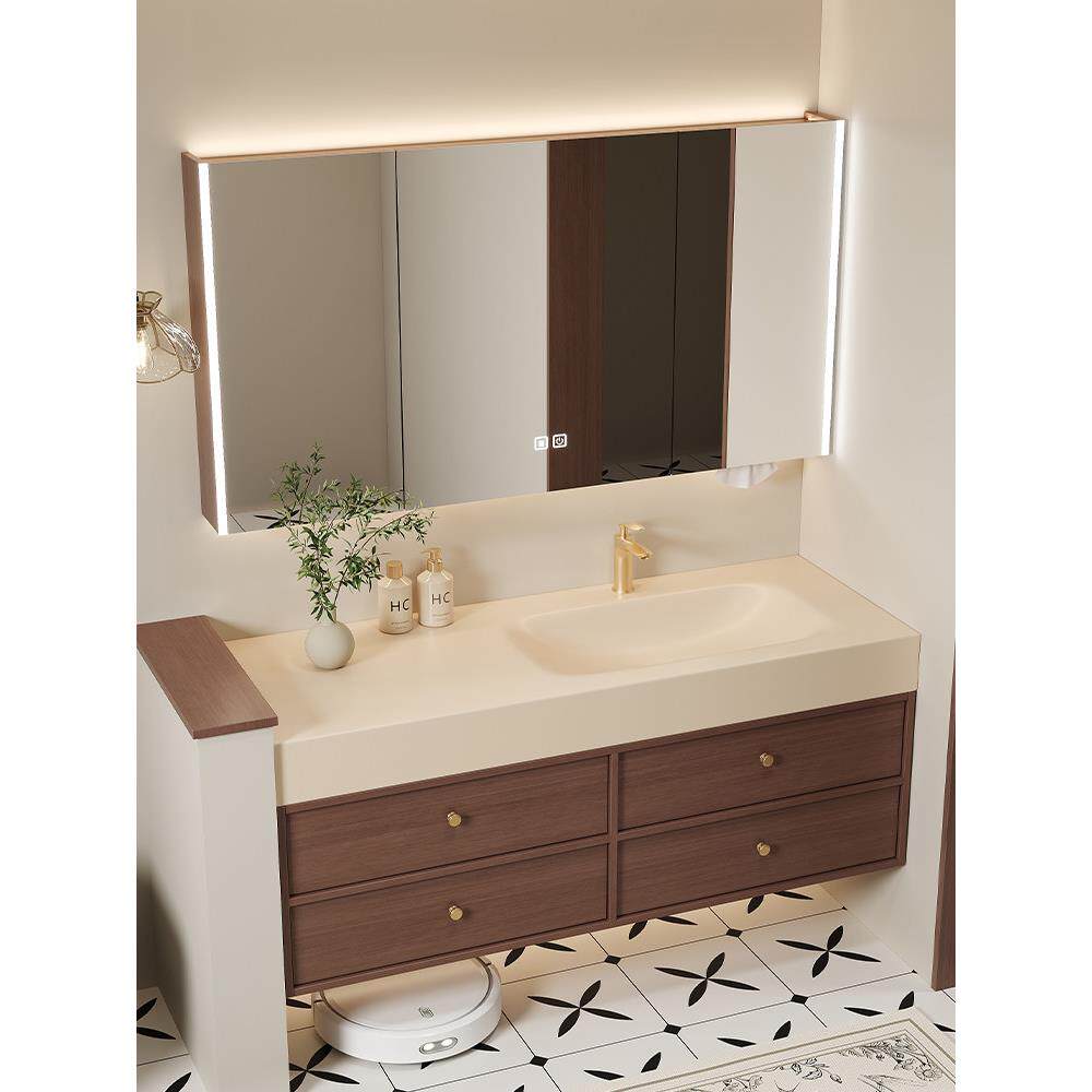 中世纪风格板岩热弯无缝盆浴室柜组合浴室脸盆脸盆定制脸盆