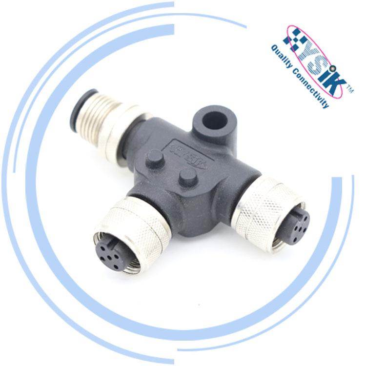NMEA 2000 T型一拖二防水连接器 5芯 转换头T型船舶插头