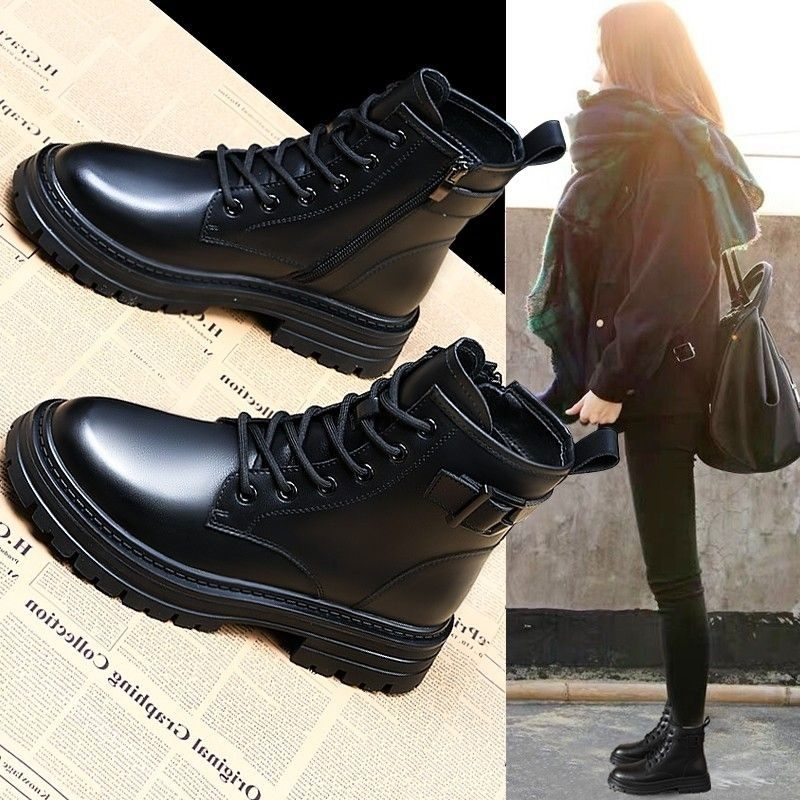 真皮马丁靴女2025秋冬新款英伦风