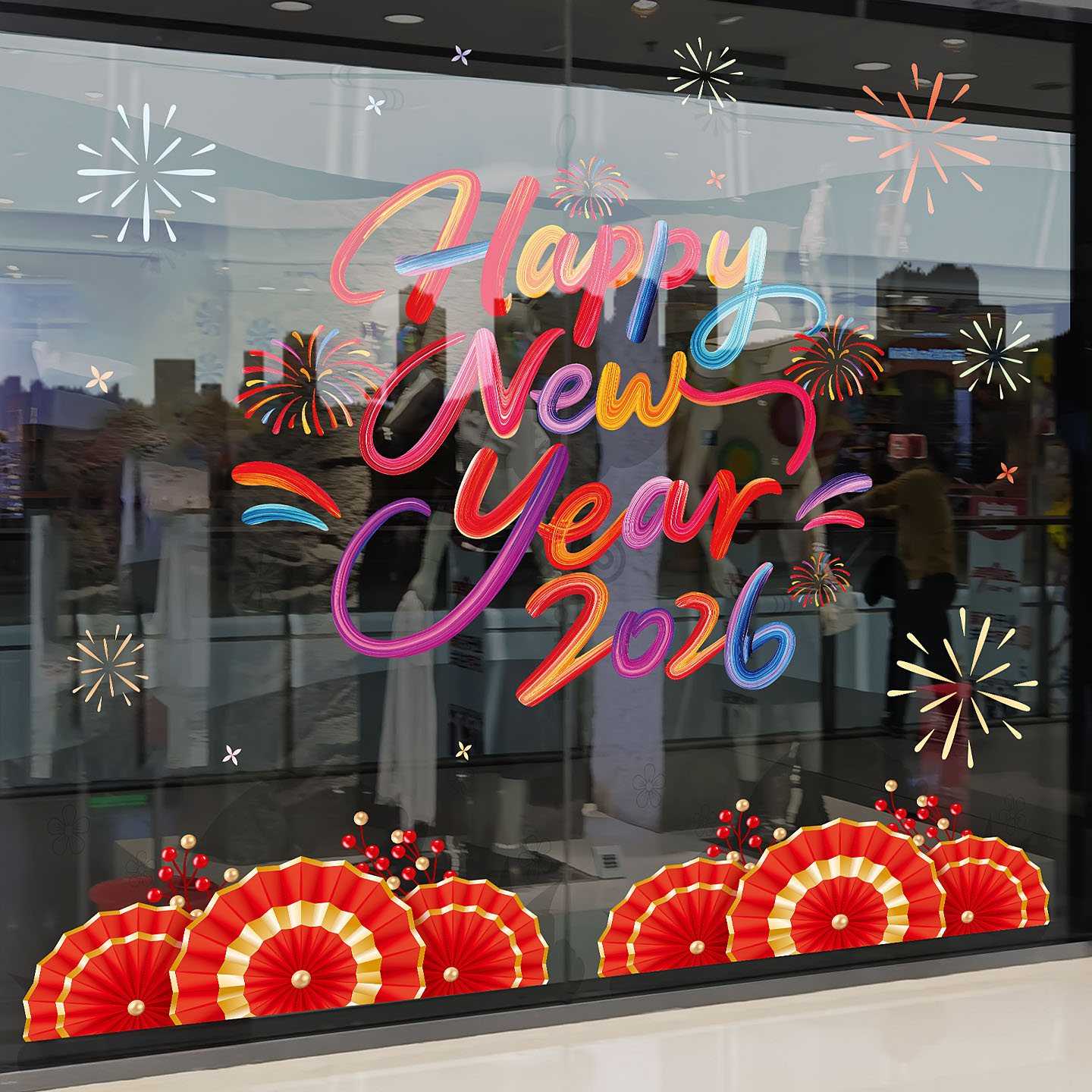 2026新年马年玻璃贴纸防撞无胶