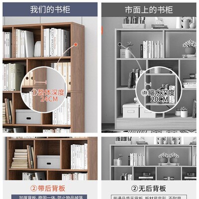 张兴成简易书架落地客厅置物架家用卧室收纳储物柜多功能柜办公室
