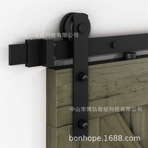 谷仓门直柄款推拉门吊轮滑轨移门门趟五金配件铝合金门吊轨