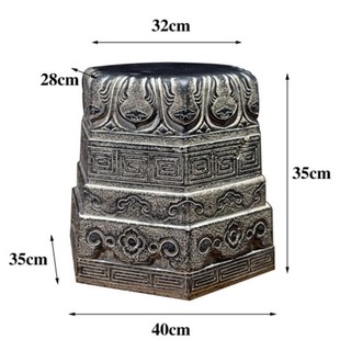 仿石雕门墩圆形柱子庭院别墅院子装饰石凳板凳石鼓墩花园底座摆件