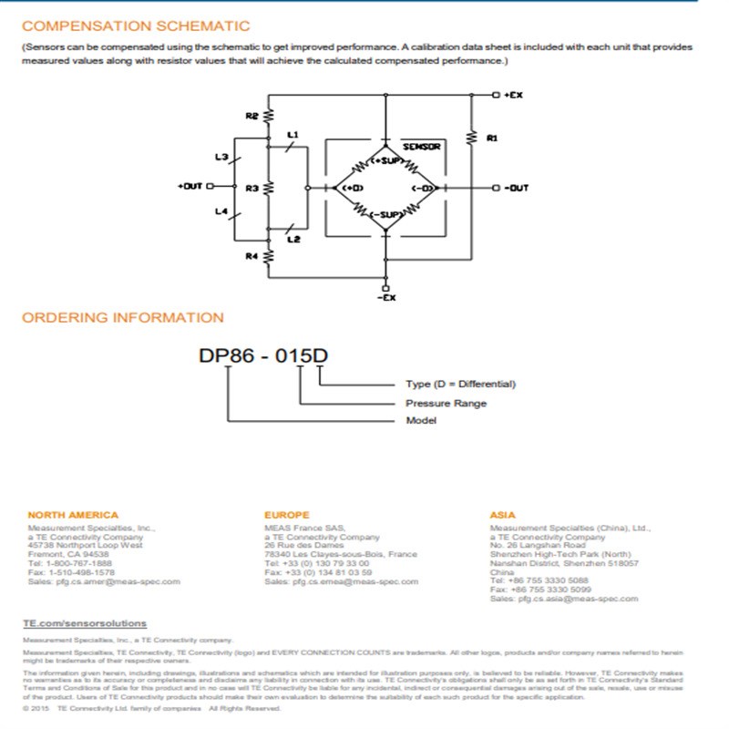 DP86-030D 精量Meas 压力传感器 原装