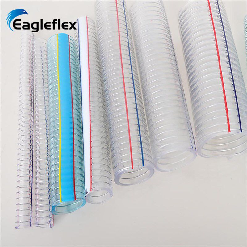 38.5mmPVC耐高温钢丝160度软管吸料机工业用塑料透明管高温输送管