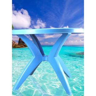 加厚快餐大排档塑料桌椅组合户外家庭庭院烧烤休闲餐厅户外圆桌