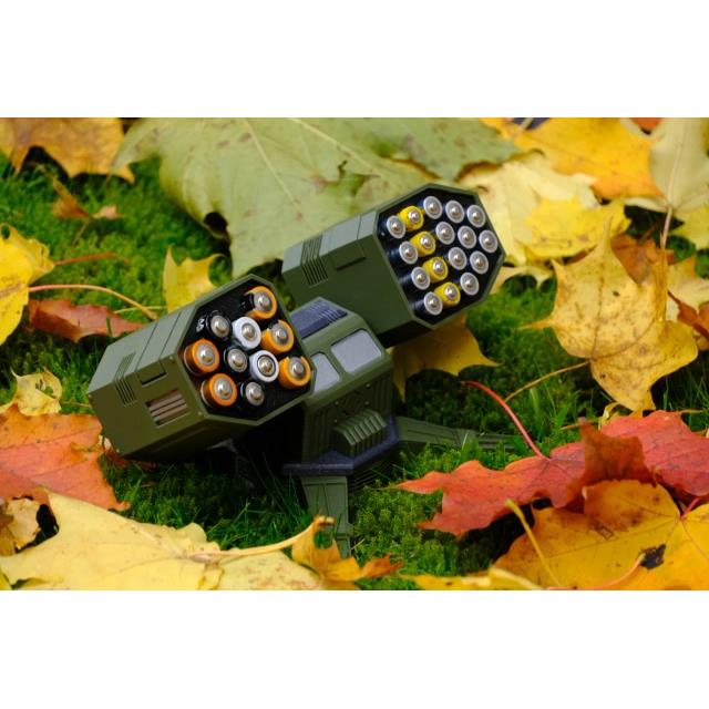 防空导弹电池仓AA AAA 5号7号18650收纳存放盒360度旋转军迷解压