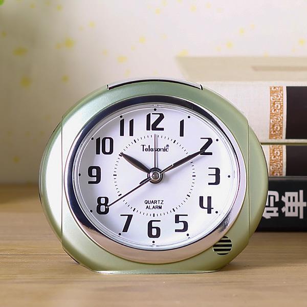 闹钟学生用超静音简约床头小闹钟带夜灯创意懒人闹钟天王星卧室用