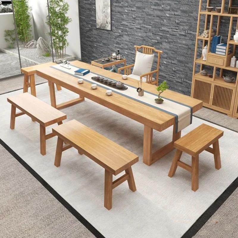 实木大板新中式茶桌椅组合办公室客厅家用功夫禅意现代简约泡茶台