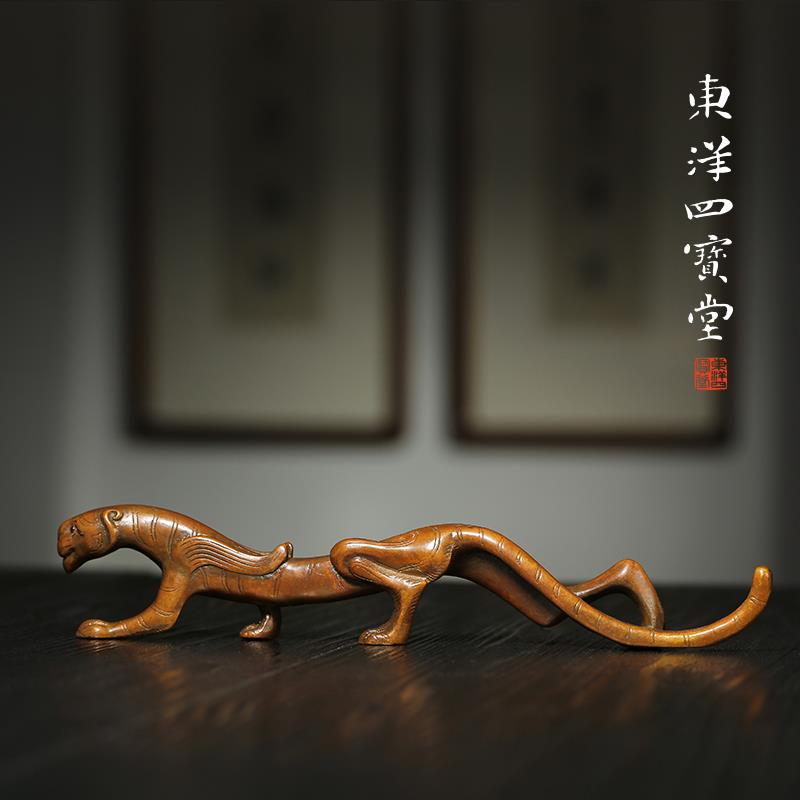 青铜器走虎笔架 笔搁笔置笔山镇尺镇纸文房四宝铜送礼赠礼品书房