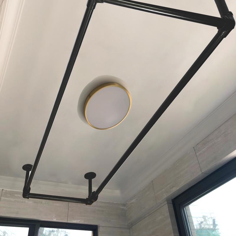 晾衣杆阳台顶装固定式晾衣架凉衣捍天花板打孔吊顶双杆式挂晒衣架