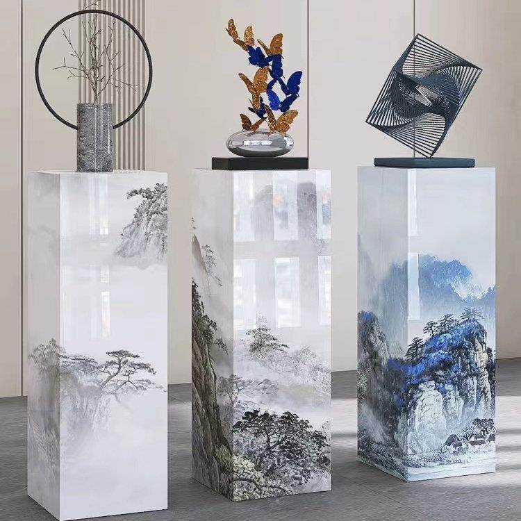 欧式海纳百川岩板花架家居客厅玄关摆饰底座酒店会所展厅展示台,家居饰品,装饰摆件,淘宝优惠券,粉丝福利购,淘宝优惠卷