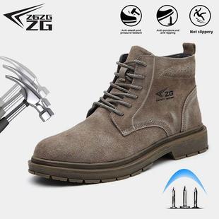 高帮防护男鞋 软底耐磨工地安全鞋 男钢包头防砸防刺穿工作鞋 劳保鞋