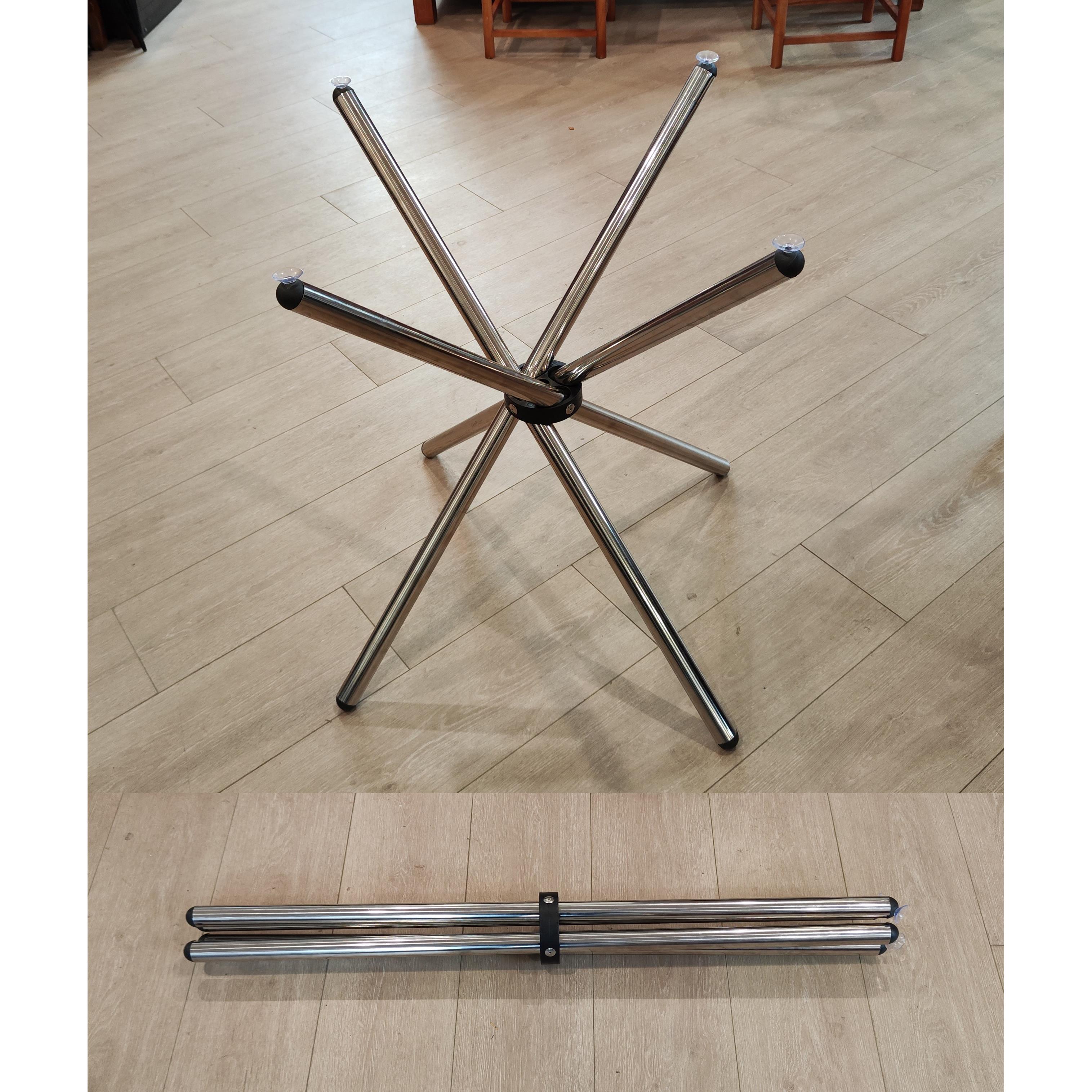 不锈钢折叠架简易桌架展会桌脚便携桌腿展示展览接待桌洽谈桌支柱