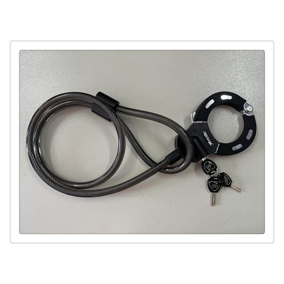 高端手铐锁摩托车锁加长加粗防盗钢缆绳索家用大门链子通用电动车