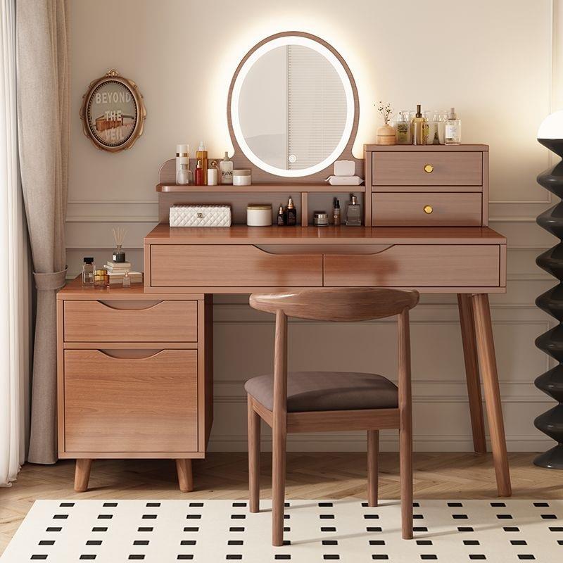 梳妆台卧室现代简约床头柜一体小女生主卧书桌化妆桌子