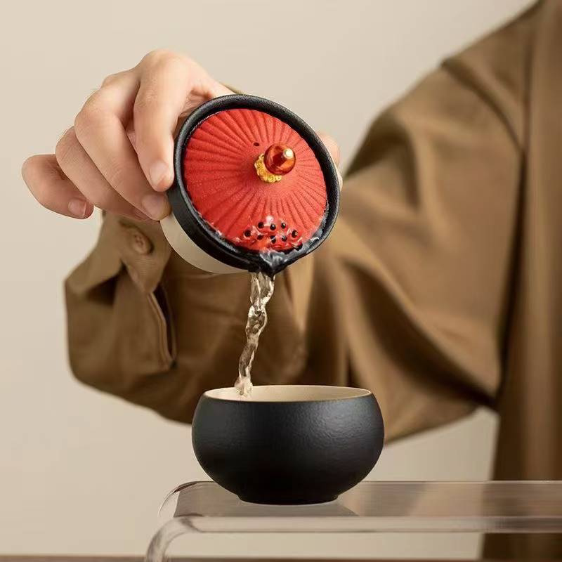 便携陶瓷快客杯一壶一杯茶具