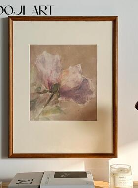 花开 烂漫时】木吉设计法式中古客厅装饰画 画高级感饭厅玄关斗柜