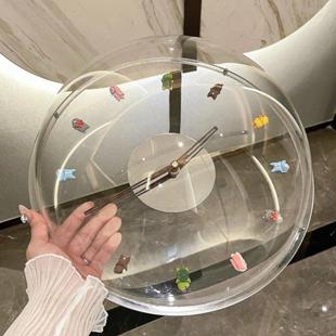 饰钟个性 自来春风泡泡钟卡通静音走秒钟挂钟家用时钟波波钟装 墙钟