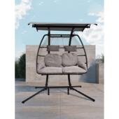 户外双人秋千庭院吊椅室外家用阳台藤椅休闲防水摇篮吊床吊篮摇椅