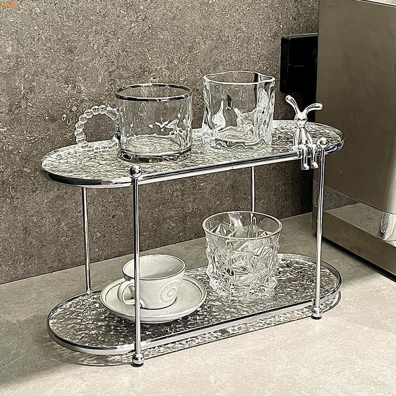 桌面置物架架子水杯化妆品收纳吧台水杯架多层咖啡杯茶杯网红马克