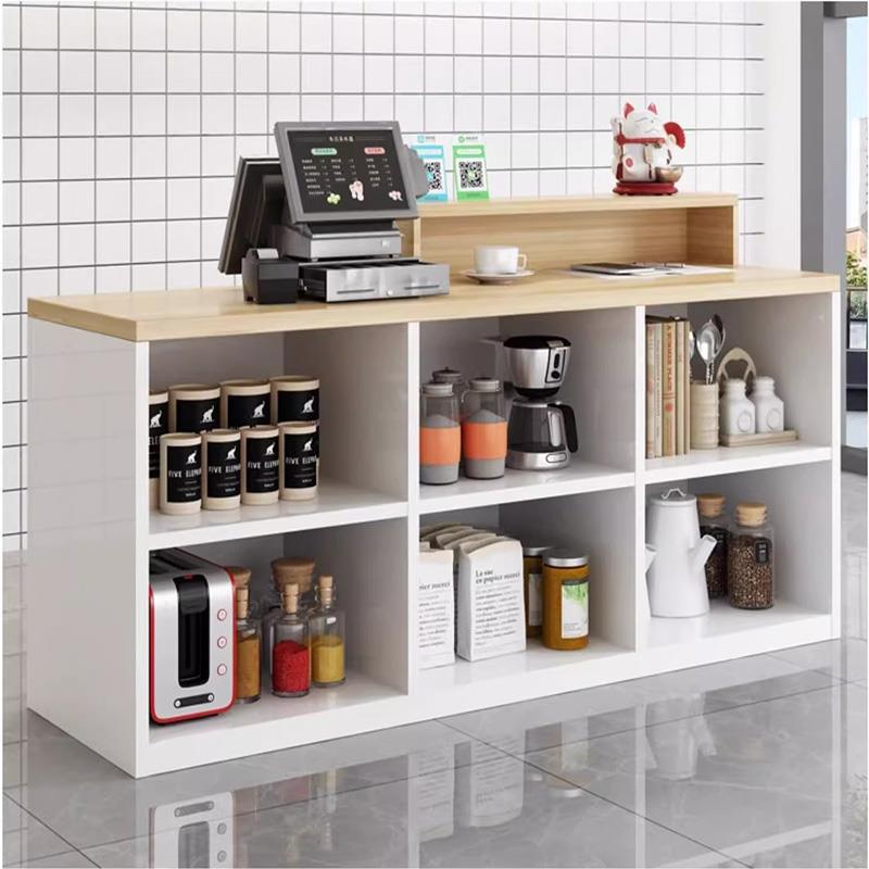 实木奶茶店收银柜台商用吧台餐饮店水果蛋糕店柜台店铺前台桌接待