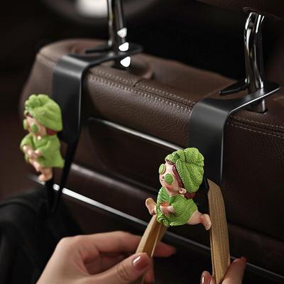 卡通出浴多巴胺女孩汽车挂钩一对椅背隐藏式女生内饰车载创意车饰
