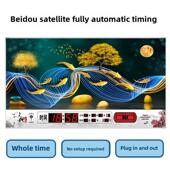 北极星新款 饰画钟表墙卧室家用 万年历电子挂钟壁挂静音夜光客厅装