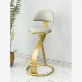 轻奢意式 吧台椅简约高脚椅北欧酒吧凳椅现代家用金属岛台皮质吧椅