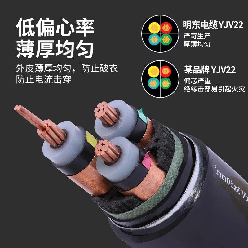国标铜芯高压铠装YJV22 8.7/15KV1芯3芯埋地 电力电缆线 高压电缆