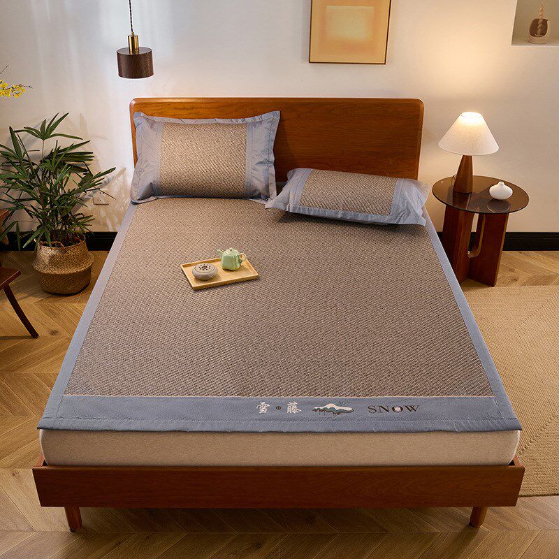 新款加厚PE雪藤刺绣工艺款空调凉席三件套水洗夏天古藤软席子夏季,床上用品,藤席,淘宝优惠券,粉丝福利购,淘宝优惠卷