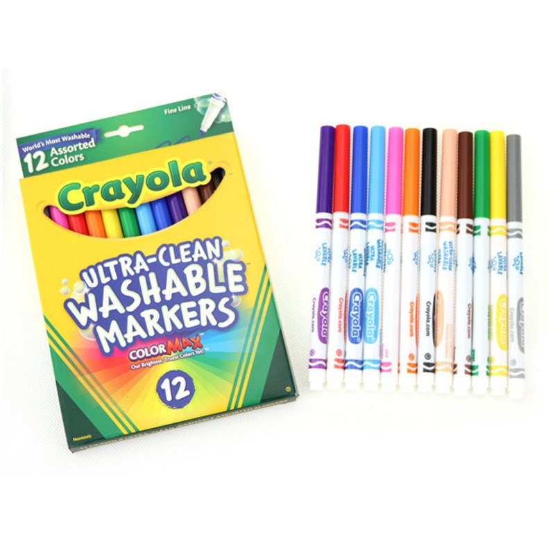 绘儿乐可水洗细头水彩笔12色彩笔学校儿童绘画美术用品58-7813