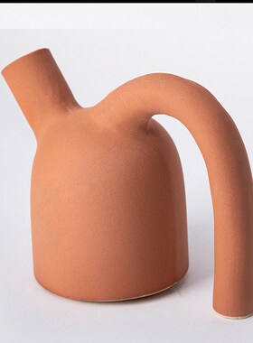 创意新品扭曲几何橙色组合摆件 可爱儿童房陶瓷工艺品配饰