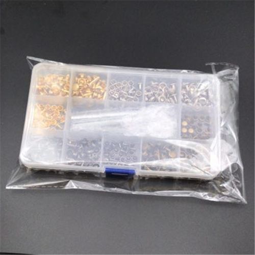 180套装3个尺寸4个颜色双面铆钉+安装工具皮革帽撞钉柳钉跨境货源