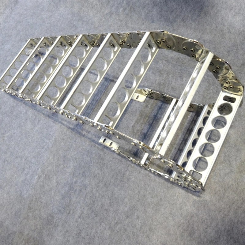 穿线钢铝拖链 金属线缆拖链 框架式钢制坦克链 加工宽度