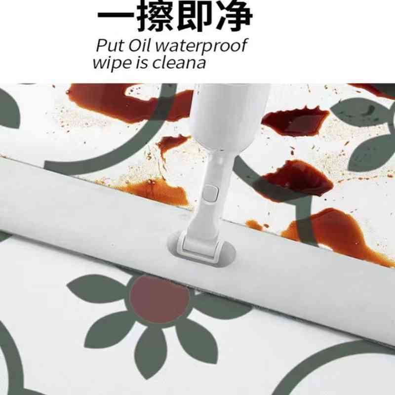 厨房满铺地垫防水防滑防油可擦免洗家用PVC地垫入户玄关耐脏脚垫