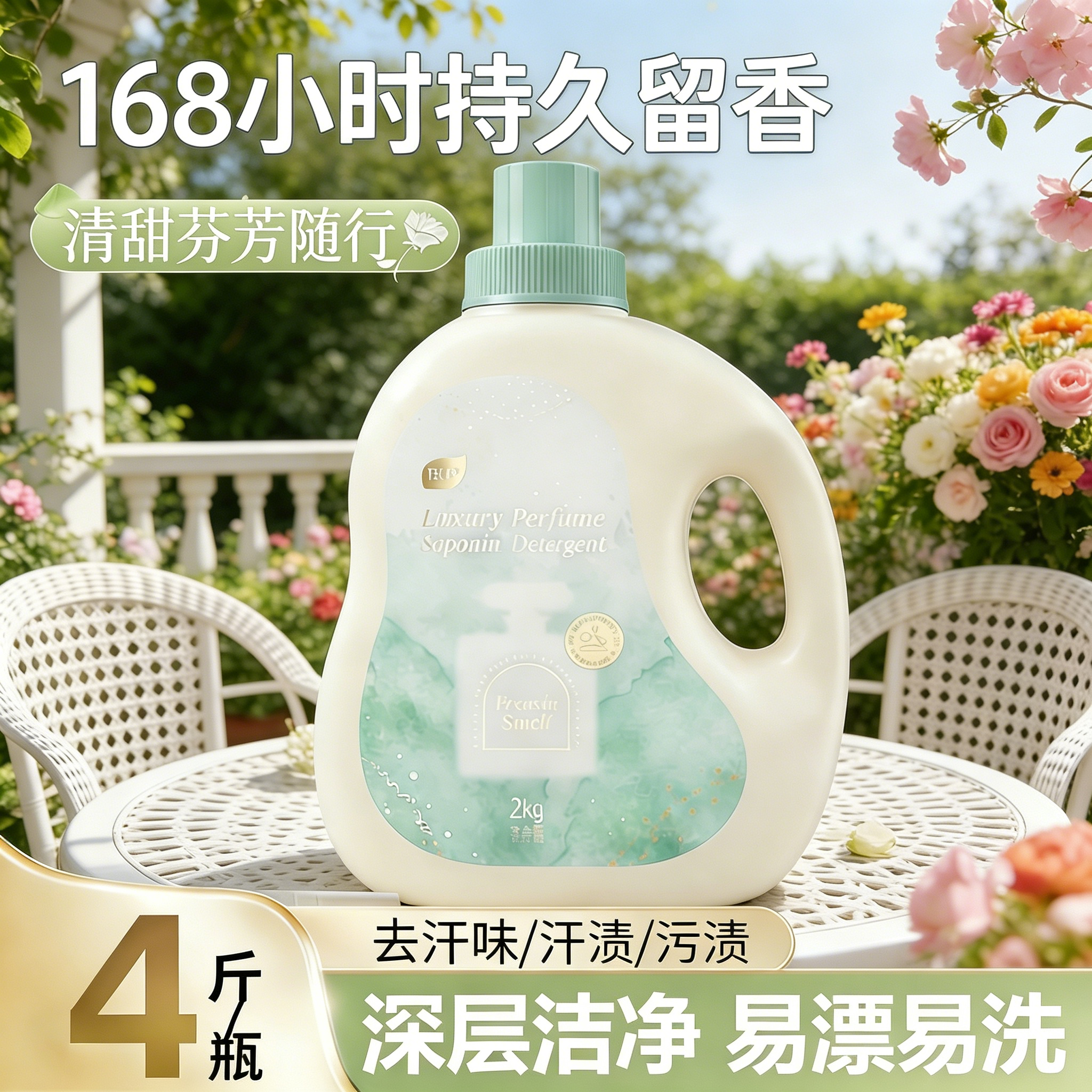 植护4斤清野苍兰香水洗衣液深层洁净持久留香低泡家用整箱正品装.