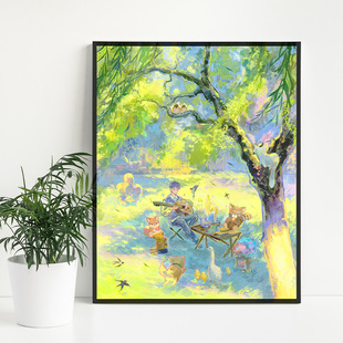 装 图图叮当 拼图1000片森林欢快放松感客厅拼装 夏天 饰画 去年