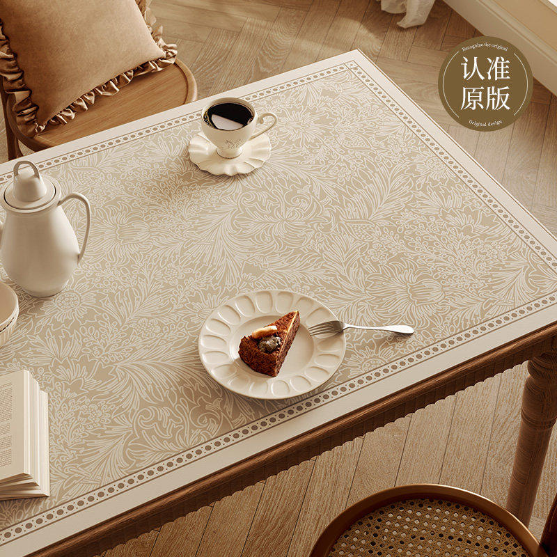 法式中古风轻奢高级感桌布餐桌垫防水防油免洗防烫皮革桌面保护垫,居家布艺,桌布,淘宝优惠券,粉丝福利购,淘宝优惠卷