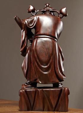 黑檀实木雕刻天师福神钟馗神像摆件家居客厅装饰品工艺品店铺摆设