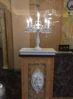 欧式黑色水晶台灯卧室床头复古蜡烛台灯家居婚庆公司台灯仿蜡烛灯