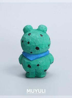 手工木雕网红卖崽青蛙摆件礼品手作礼物创意可爱木质网红生日礼物